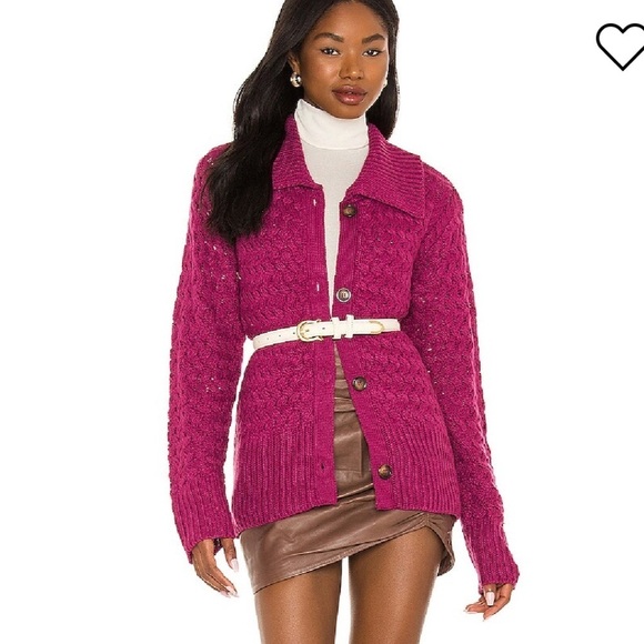 For Love and Lemons Florence Cardigan in Pink Size XS NIB - Picture 1 of 10